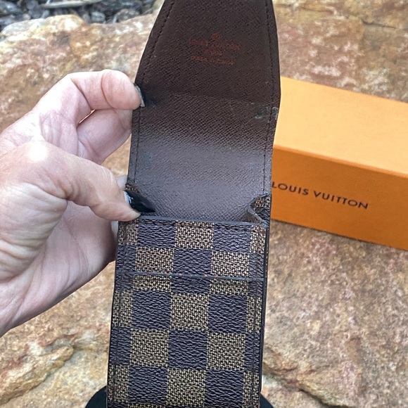 Epic authentic LOUIS Vuitton Damier brown travel key /lipstick case smoke box - Picture 7 of 8